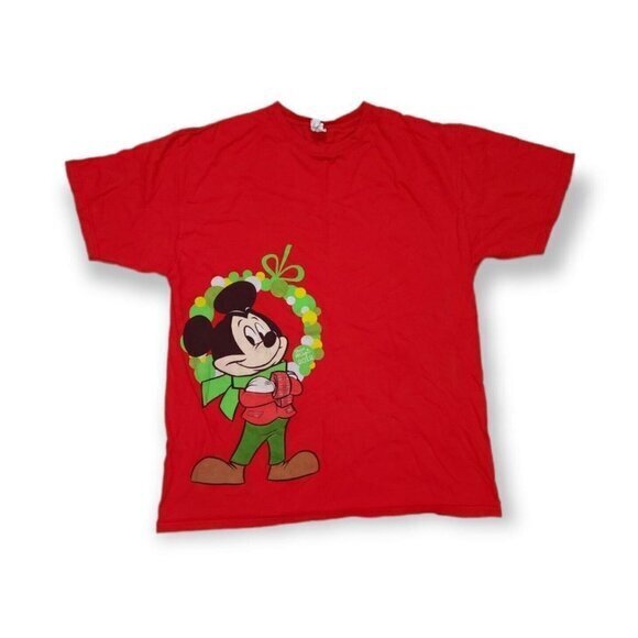 Walt Disney Mickey‎ Mouse 2012 Share The Magic Christmas T Shirt Mens XL Red - Picture 1 of 4